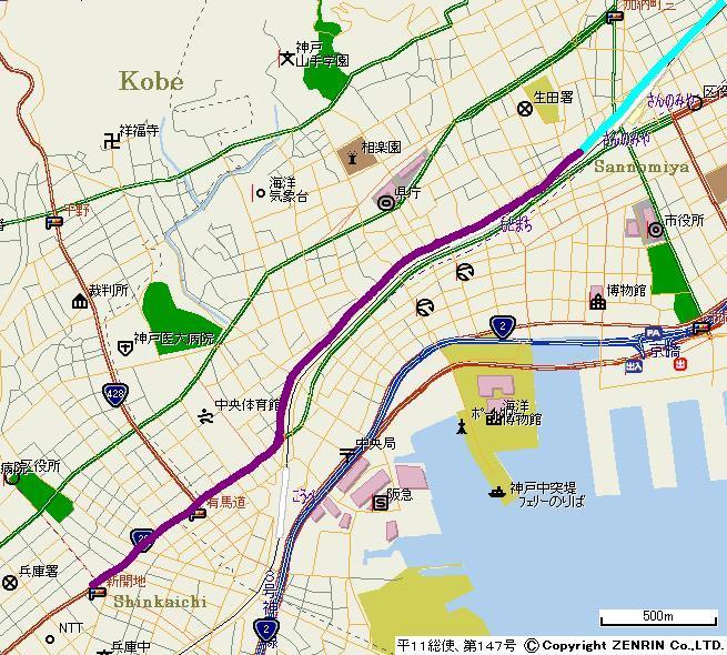 地図「神戸高速鉄道A線」